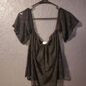 Black off shoulder shirt